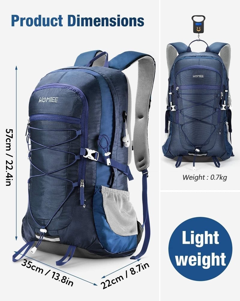 HOMIEE 45L Vízálló Túrahátizsák Laptoptartóval, Kültéri Sportokhoz