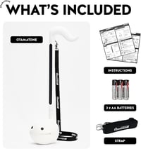 Hamee Otamatone Deluxe Zenélő Játékhangszer - Fehér Színben, 3 AA Elemmel, 45 cm-es Méretben, Különleges Angol Verzió 4