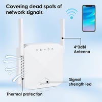 zoeyzoey 1200Mbps Dual Band WiFi Erősítő, WLAN Repeater 5GHz 2.4GHz WPS 3