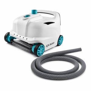 Robot de curățare automată pentru piscină Intex ZX300 Deluxe – defect, funcționează parțial: furtun tăiat (stare: vezi a doua fotografie)