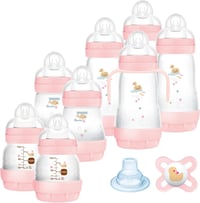 MAM Easy Start Anti-Colic Baba Cumisüveg Szett Újszülötteknek, 8 Palack (130-260ml), Cumi, Fogó, Ivócső, 94% Elfogadás, 80% Kevesebb Hasfájá 1