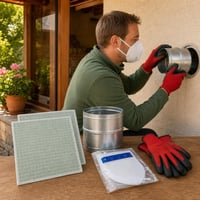 Servisný balík pre čističku: 2x filter + 120mm spojka + FFP2 maska + 12 párov nitrilových rukavíc 1