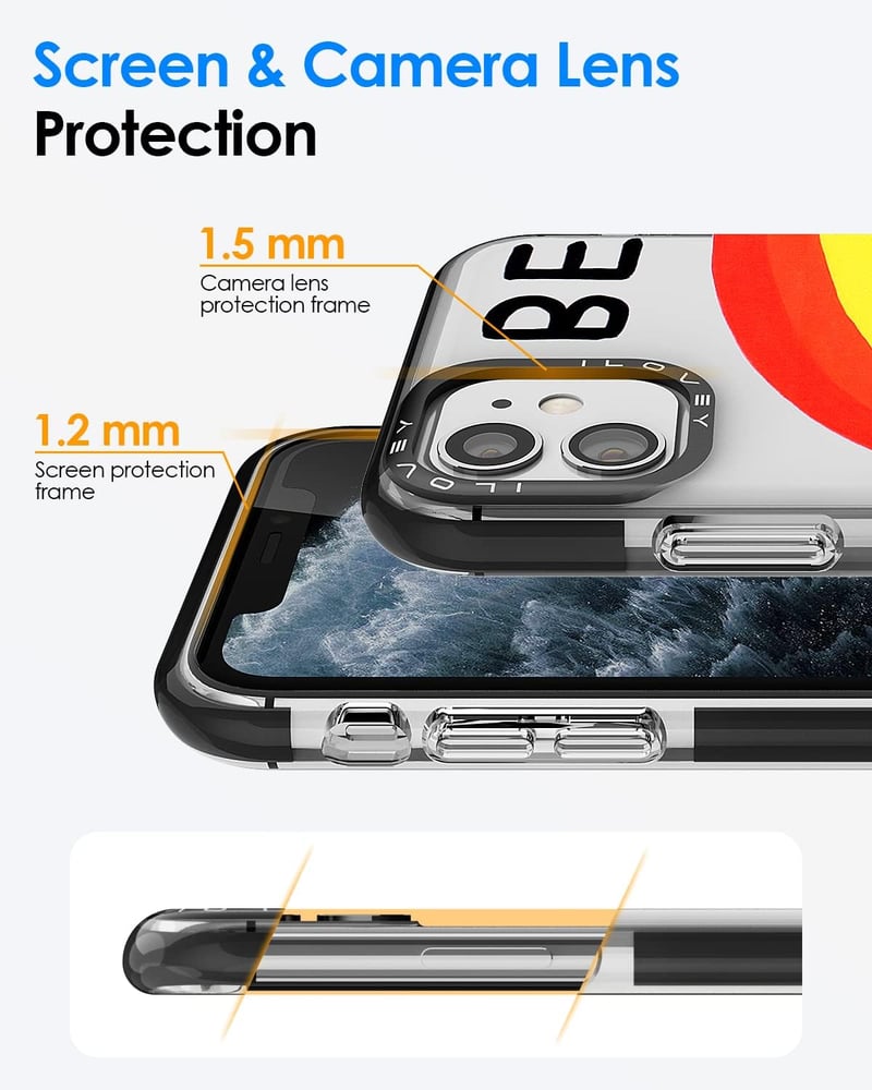 iPhone 11 Átlátszó Szilikon Tok "Be Nice" Felirattal és Szivárvány Mintával