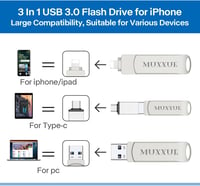 iPhone USB pendrive 64GB, 3 az 1-ben, iOS/Android/PC kompatibilis 2