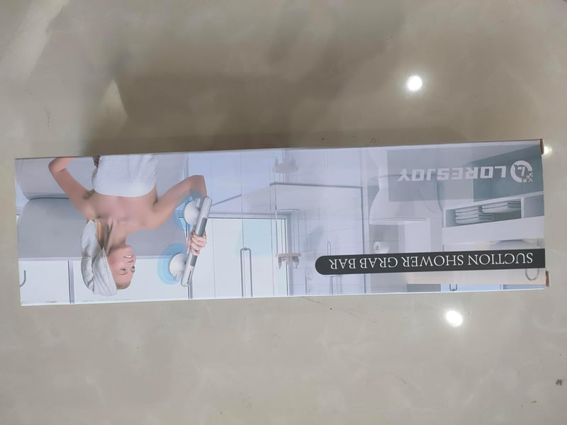 LORESJOY Fúrás nélküli zuhanyzó kapaszkodó, tapadókorongos, fehér
