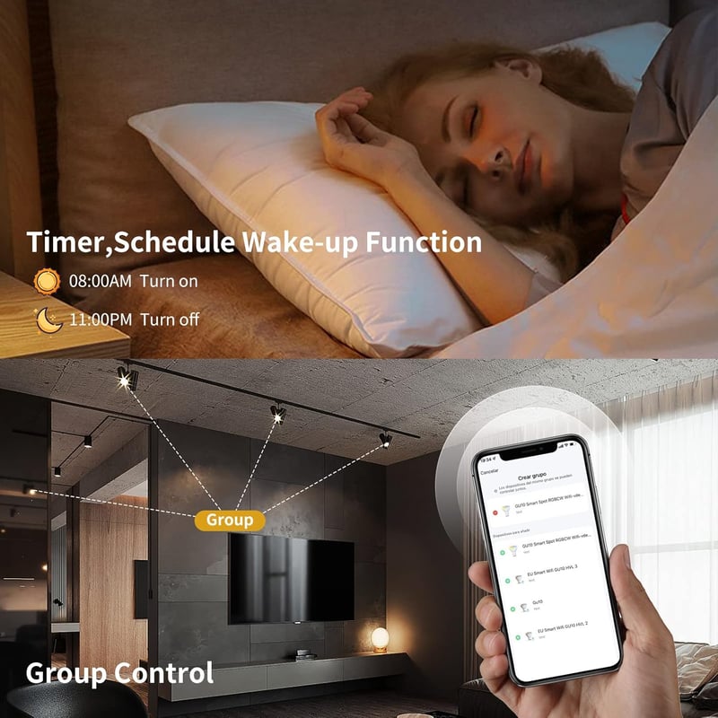 Fitop GU10 WiFi okos izzó Alexa-val, RGB 16 millió szín, dimmelhető app-pal