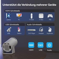 Aubor Mentech HY300Pro Mini Projektor WiFi 6 és Bluetooth - 180° Forgatható Hordozható Vetítő 720P Natív Felbontás, 4K Támogatás, Android 11 7