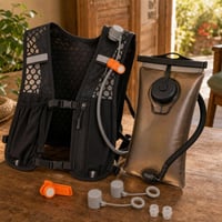 Pachet Hidratare Trail: 1x Clips magnetic + 1x Rezervor 2L + 1x Vestă alergare + 1x Protecție valvă 1