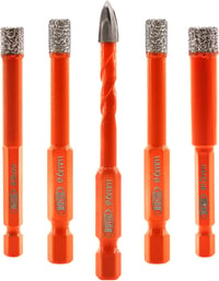 BGTEC gyémánt és keményfém fúrószár készlet gránithoz, márványhoz, 6-10mm, gyorscsatlakozós 1