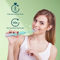 YUNCHI Y7 Elektromos fogkefe, 5 üzemmód, 40.000 rezgés/perc, kék + 10 pótfej 8