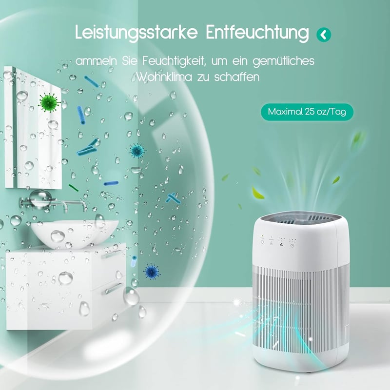 Afloia 2in1 H13-HEPA légtisztító és párátlanító - allergia, füst, szag ellen (fehér)