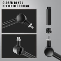 SAVITA 2db Mikrofon állvány hosszabbító + fém adapter, 1,5cm-es, asztali és karos állványokhoz 4