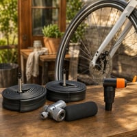 Útszéli defektmentő: pumpafej + CO2 kerékpárpumpa + 2 db Presta belső gumi 1