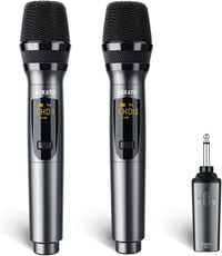 LEKATO K380S Vezeték Nélküli Mikrofon Szett - Fém Kézi Mikrofonok 30 Órás Üzemidővel, Újratölthető, Karaoke, DJ,  Rendezvények  1