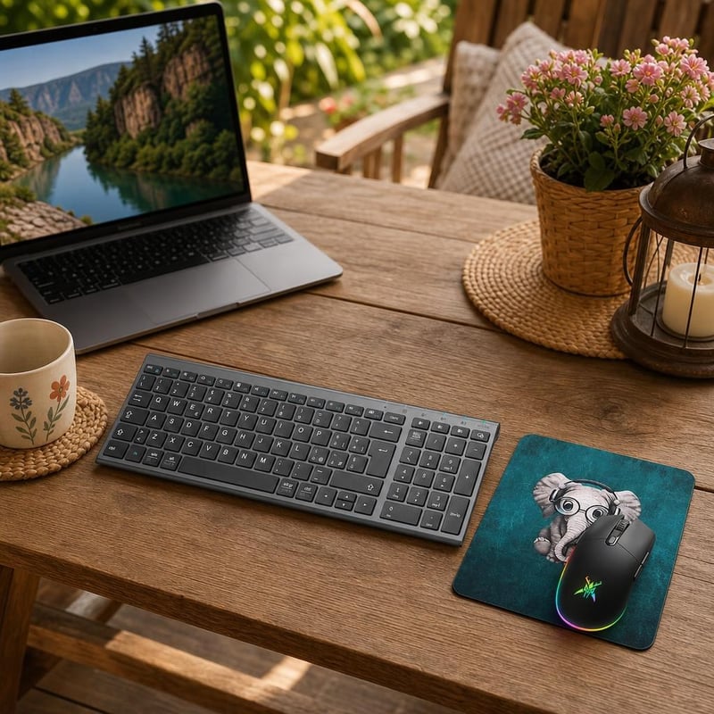 Set za produktivan rad: ergonomska bežična tipkovnica + RGB bežični miš + podloga za miš