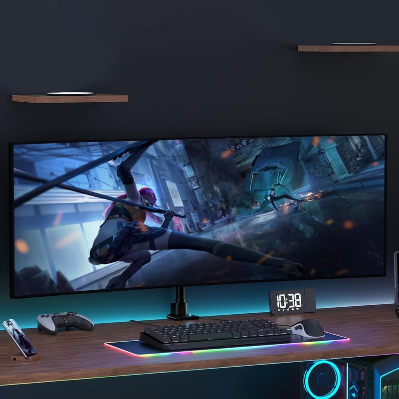 Putilsen Mount Monitortartó 24-57" Képernyőkhöz - Állítható Magasságú Asztali Monitorállvány, 27kg Teherbírás, VESA Kompatibilis, Fekete