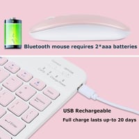 Bluetooth Vezeték Nélküli Billentyűzet és Egér Szett - Ultravékony Ergonomikus Újratölthető Kombó Tablethez, Telefonhoz, PC-hez, Mac-hez 6