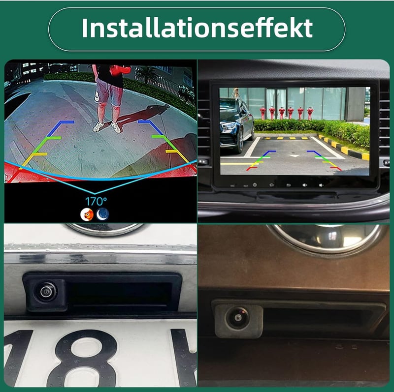 BMW E39 E60 E70 E82 E90 170°-os AHD 720P tolatókamera kofferraumgriffbe integrálva