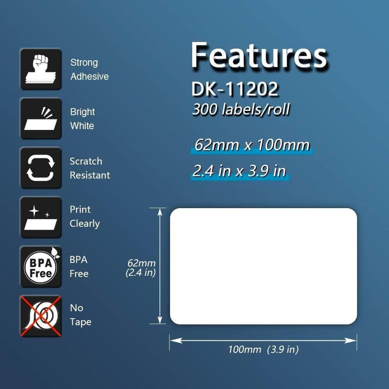 Brother QL címkenyomtatóhoz 20 tekercs DK-11202 fekete-fehér szállítási címke
