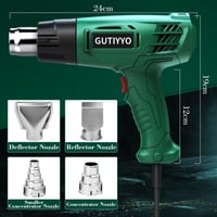 GUTIYYO Hőlégfúvó Készlet 300°C és 500°C Hőfokozattal, Túlmelegedés Elleni Védelemmel, 4 Fúvókával Festéshez, Forrasztáshoz és Zsugorításhoz 4