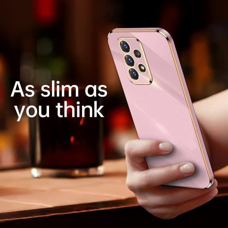 Samsung Galaxy A23 Vékony Kék Telefonház Arany Szegéllyel Nőknek