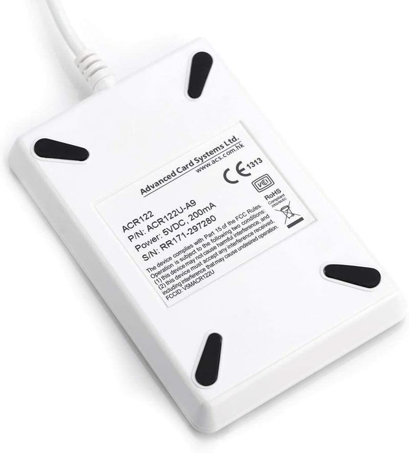 ACR122U NFC RFID olvasó/író készülék, fehér - ISO 14443A/B kompatibilis, ingyenes szoftverrel