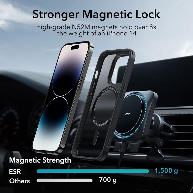 iPhone 14 Pro MagSafe kompatibilis ESR védőtok - Katonai fokozatú, matt fekete