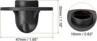 Kempingszék láb szett - 4 db csúszásmentes, fekete, 16 mm-es 3
