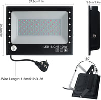 OUSIDE RGB LED Reflektor Szett, 2 db 100W Bluetooth Kültéri Világítás, IP66 Vízálló, 15000 Lumen, Színváltós Hangulatfény Kertbe, Erkélyre 7