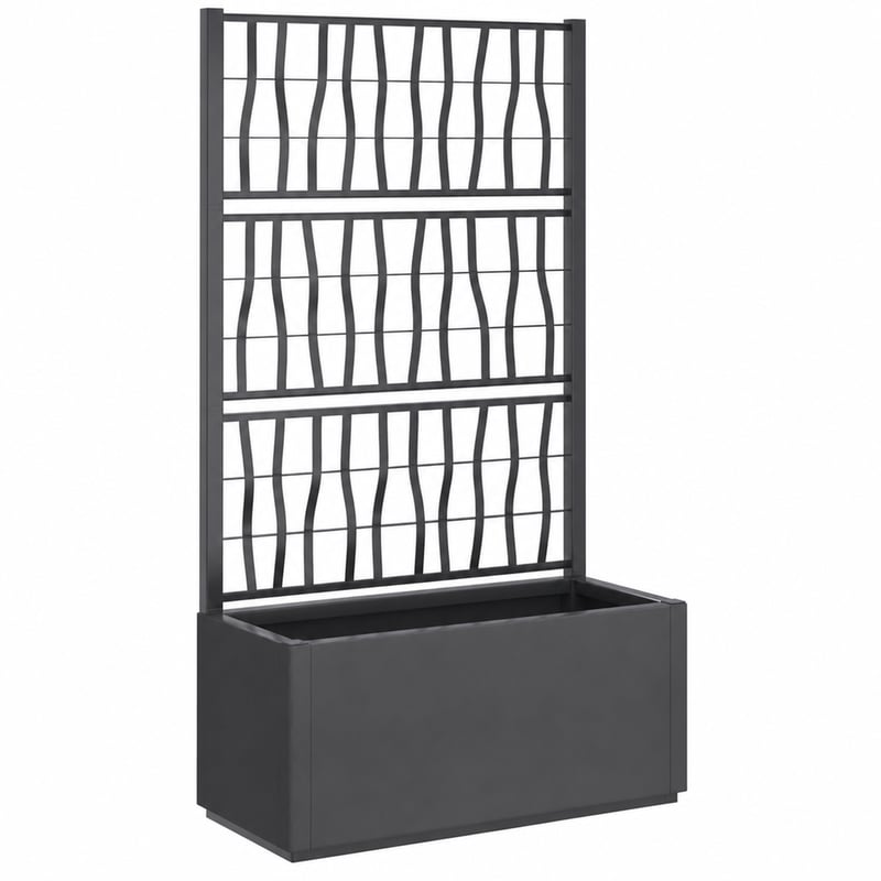 vidaXL Rácsos Kerti Ültetőláda PP Sötétszürke 80x36x140 cm — hibás — hibás, alkatrésznek: törött alkatrész (állapot: lásd a 2. képet)