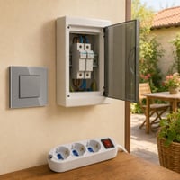 Sada pre bezpečnú elektroinštaláciu: 1x vypínač + 2x poistkový držiak + prepäťová ochrana 1
