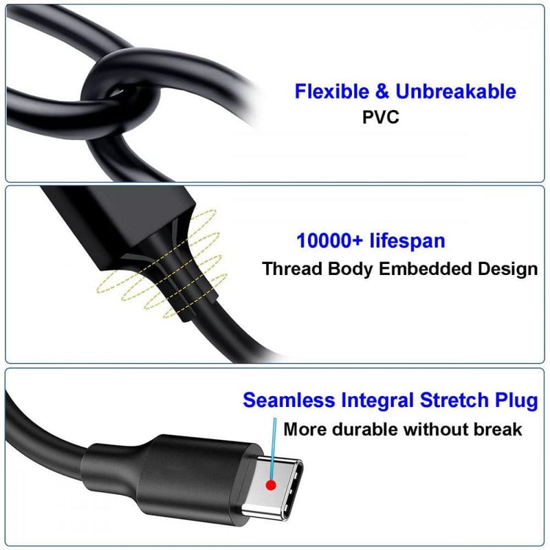 UNIDOPRO 3 méteres USB 3.0 - Type C gyorstöltő kábel Samsung, Huawei készülékekhez