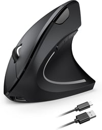 TECKNET TK-MS016 Ergonomikus Vezeték Nélküli Egér - Újratölthető, 5 DPI Szint (4800 DPI-ig), 6 Gombos Vertikális Egér Laptophoz, PC-hez 1