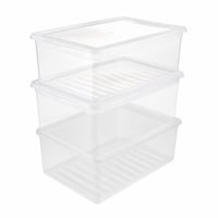 keeeper Bea Tárolódoboz Szett, 3 db, 3 x 11 L, 39 x 26,5 x 14 cm, Légszabályozó Rendszerrel — 1 fedő hiányzik (állapot: lásd a 2. képet) 1