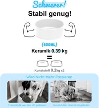 SPUNKYJUNKY Kerámia Emelt Tálka Szett Bambusz Állvánnyal Macskáknak és Kutyáknak 400ml Fehér 6