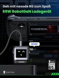 UGREEN Nexode RG 65W GaN USB-C gyorstöltő, 3 portos, LED kijelzős, MacBook/iPhone/Galaxy kompatibilis 2