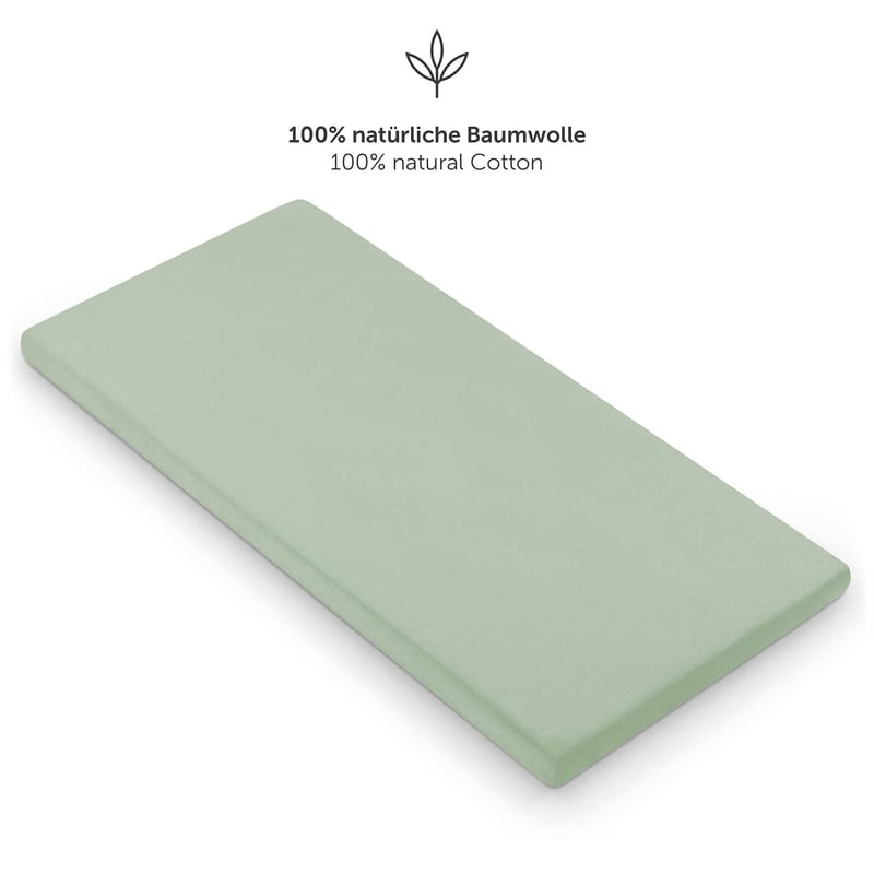 Laleni Prémium Zöld Pamut Gumis Lepedő Babaágyba 60x120-70x140 cm