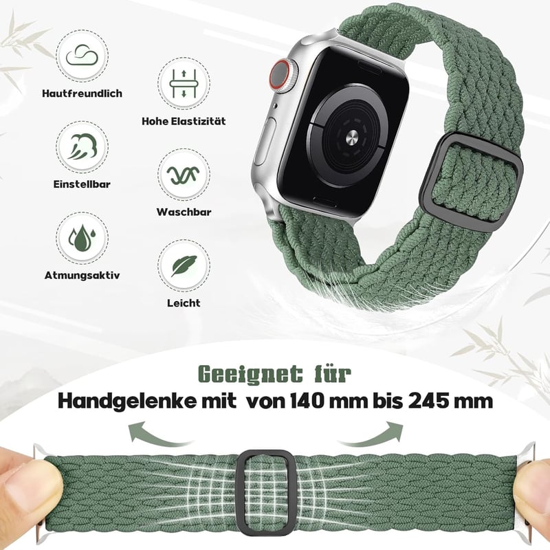 Apple Watch fonott nylon szíj, 38-49mm, 2db, férfi-női, Series 1-9, SE, Ultra kompatibilis