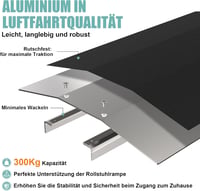 ILOKNZI Alumínium Küszöbáthidaló Rámpa, 300 kg Teherbírás, 70 cm Széles, Kerekesszékhez, Akadálymentes Közlekedéshez, Csúszásgátló Felülette 3