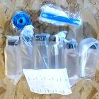 Set 6 sticle din plastic reîncărcabile Yzpklhw, 250 ml, cu capac negru, pentru smoothie, suc, apă, lapte, flacon transparent pentru frigider 4