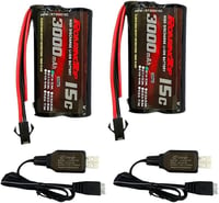 RoaringTop 7,4V 3000mAh Li-ion akkumulátor RC autókhoz és hajókhoz, 2 USB töltővel 1