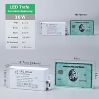 REYLAX LED Transzformátor 12V 30W - Elektronikus Tápegység 2500mA, Állandó Feszültségű Átalakító LED Lámpákhoz, Szalagokhoz, Kompakt Méret,  2