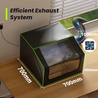 Bsdonte 700x700mm-es Lézergravírozó Védőház - Ventilátoros, LED-es, Tűzálló, Hangszigetelt 5