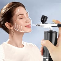 Awsuc Vezeték Nélküli Airbrush Készlet Kompresszorral - Hordozható, Újratölthető Festékszóró Körömdíszítéshez és Modellezéshez, USB Töltés,  3