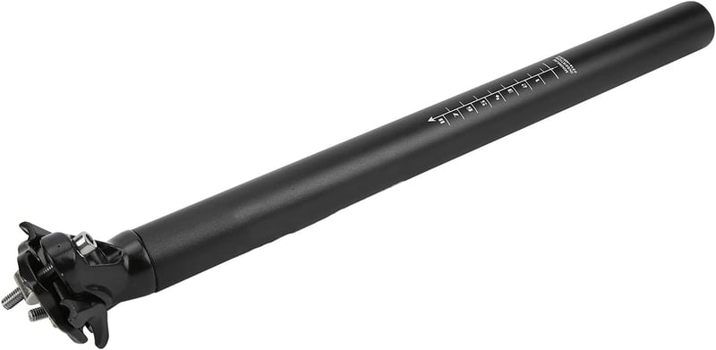 Állítható alumínium MTB nyeregcső 31,6x400mm - Fekete, rugós