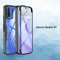 Xiaomi Redmi 9T / Poco M3 360°-os átlátszó védőtok beépített kijelzővédővel, fekete 8