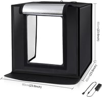 PULUZ Fotó Stúdió Fénydoboz 60x60x60 cm - Összecsukható Fotósátor 120 LED Világítással, 6 Háttérrel, Többszögű Fotózáshoz 2
