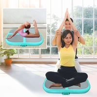 PPXIA Felfújható Tornaszőnyeg 100x60x10cm - Gimnasztikai Légmatrac Edzőblokk Kézi Fogantyúkkal - Mentazöld PVC Sportmatrac Pumpával - 100 x 60 x 20cm, Mint green 6
