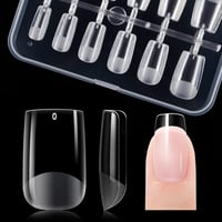 Gelike rövid műköröm tippek - 120 db, 12 méret, teljes fedés, PMMA gyanta 1