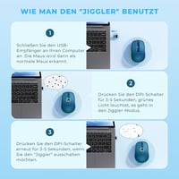 seenda LED Vezeték Nélküli Egér Beépített Mozgásérzékelővel, Újratölthető 2.4G USB Optikai Egér Laptophoz, Csendes Működés, 2000 DPI, Sötétk 4
